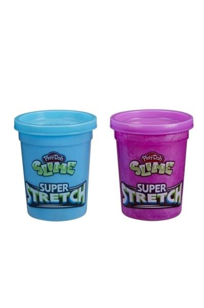 Play-Doh Slime Süper Esnek 2'li Hamur - Mor ve Mavi