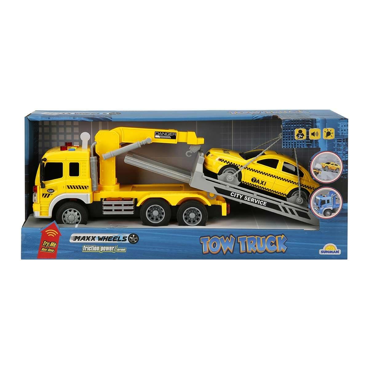 Maxx Wheels Tow Truck Sesli ve Işıklı Çekici - Taxi