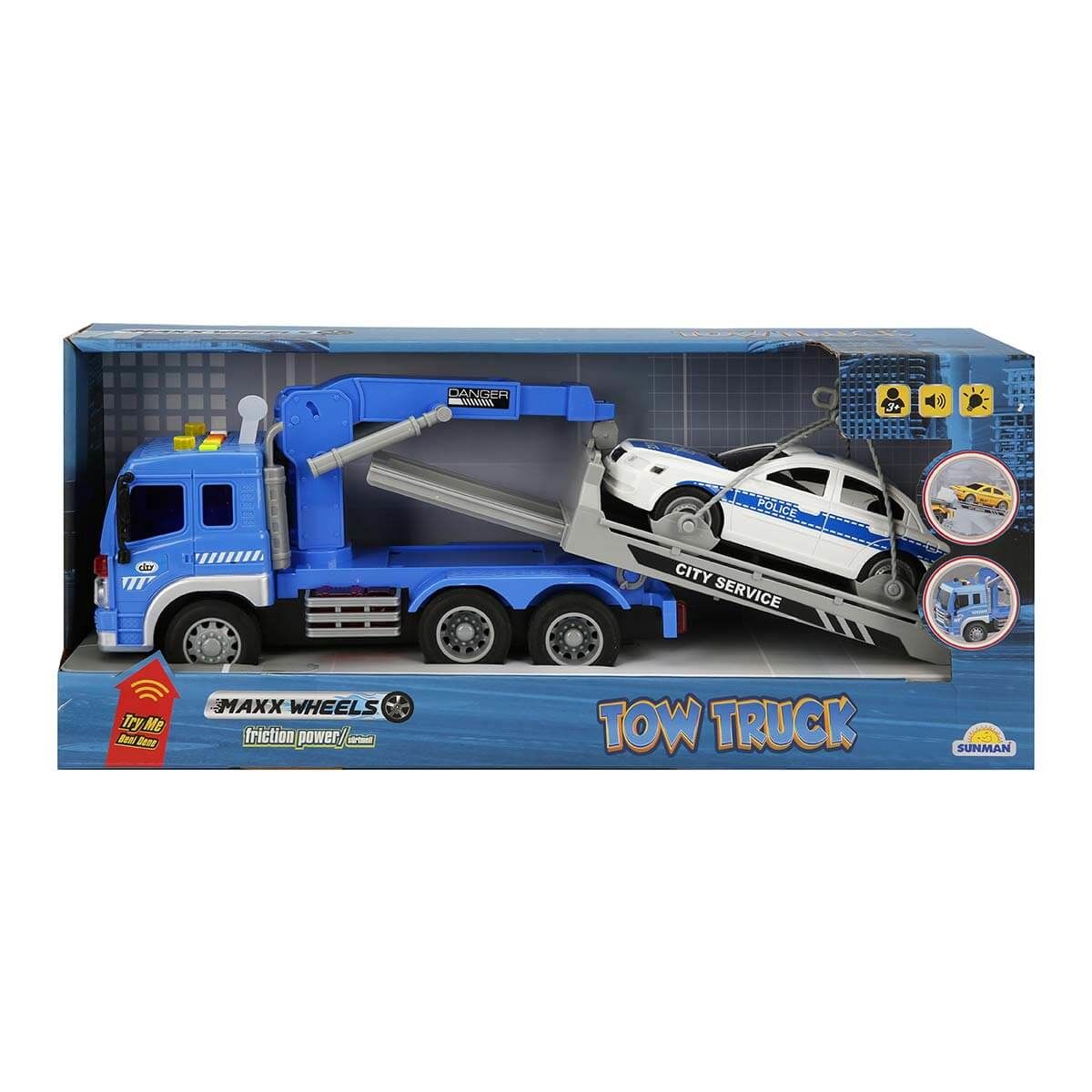Maxx Wheels Tow Truck Sesli ve Işıklı Çekici - Police