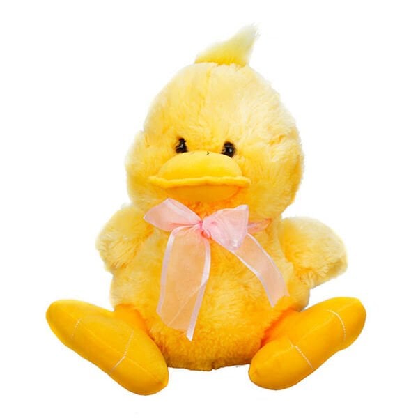 Ördek Peluş 30 cm - Pembe Kurdeleli