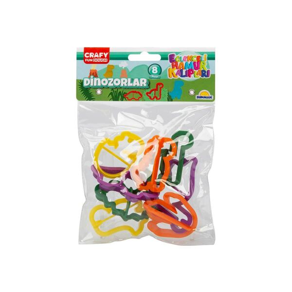 Crafy 8’li Oyun Hamuru Kalıp Seti – Dinozorlar