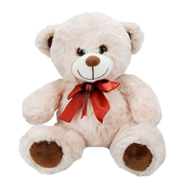 Puffy Friends Sevimli Peluş Ayı 30 cm. 0999-Kırmızı Kurdele