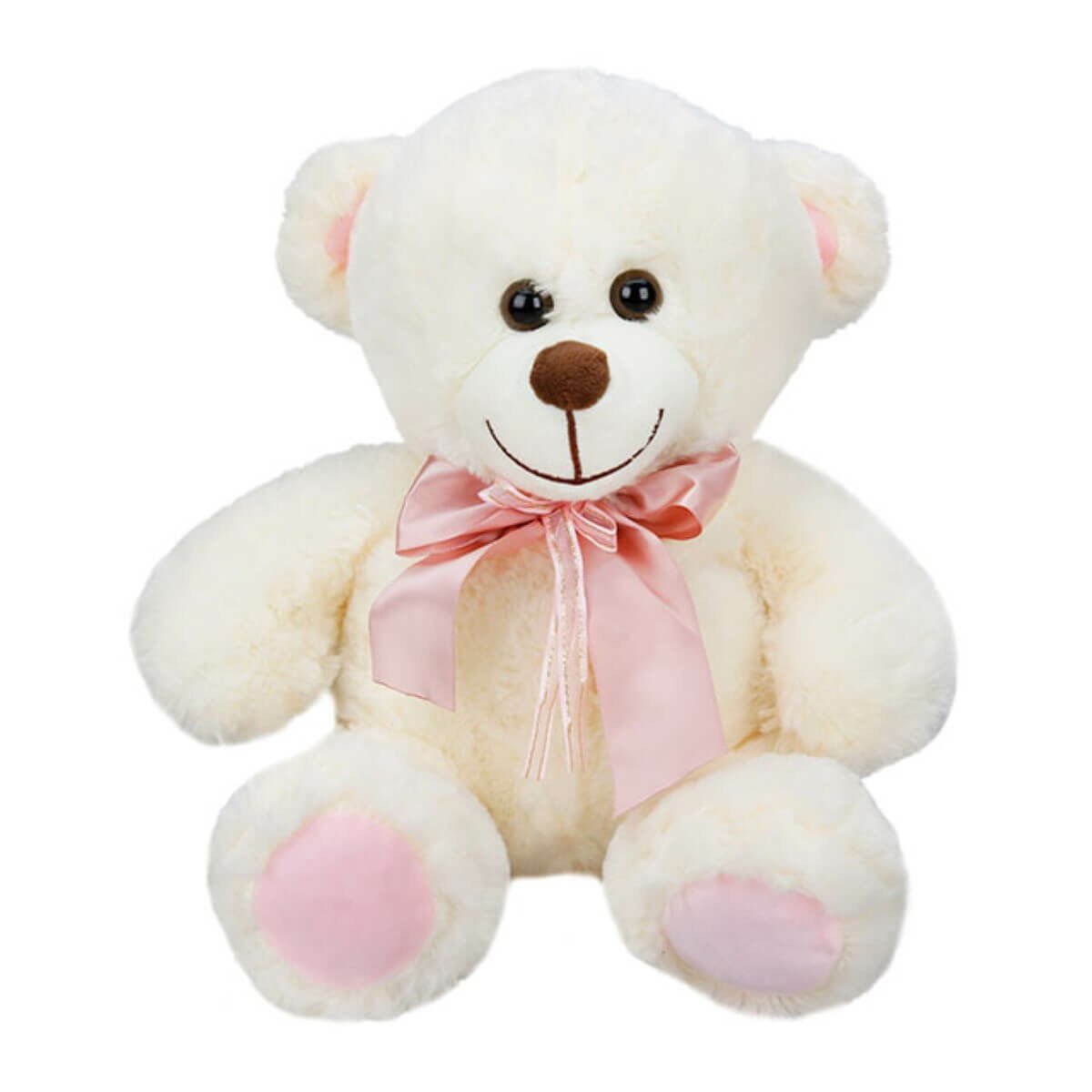 Puffy Friends Sevimli Peluş Ayı 30 cm. 0999-Pembe Kurdele