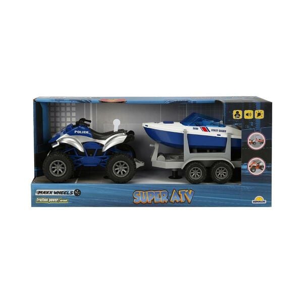 Maxx Wheels Süper Atv Sesli ve Işıklı Sürtmeli Araçlar 3406-Coast Guard