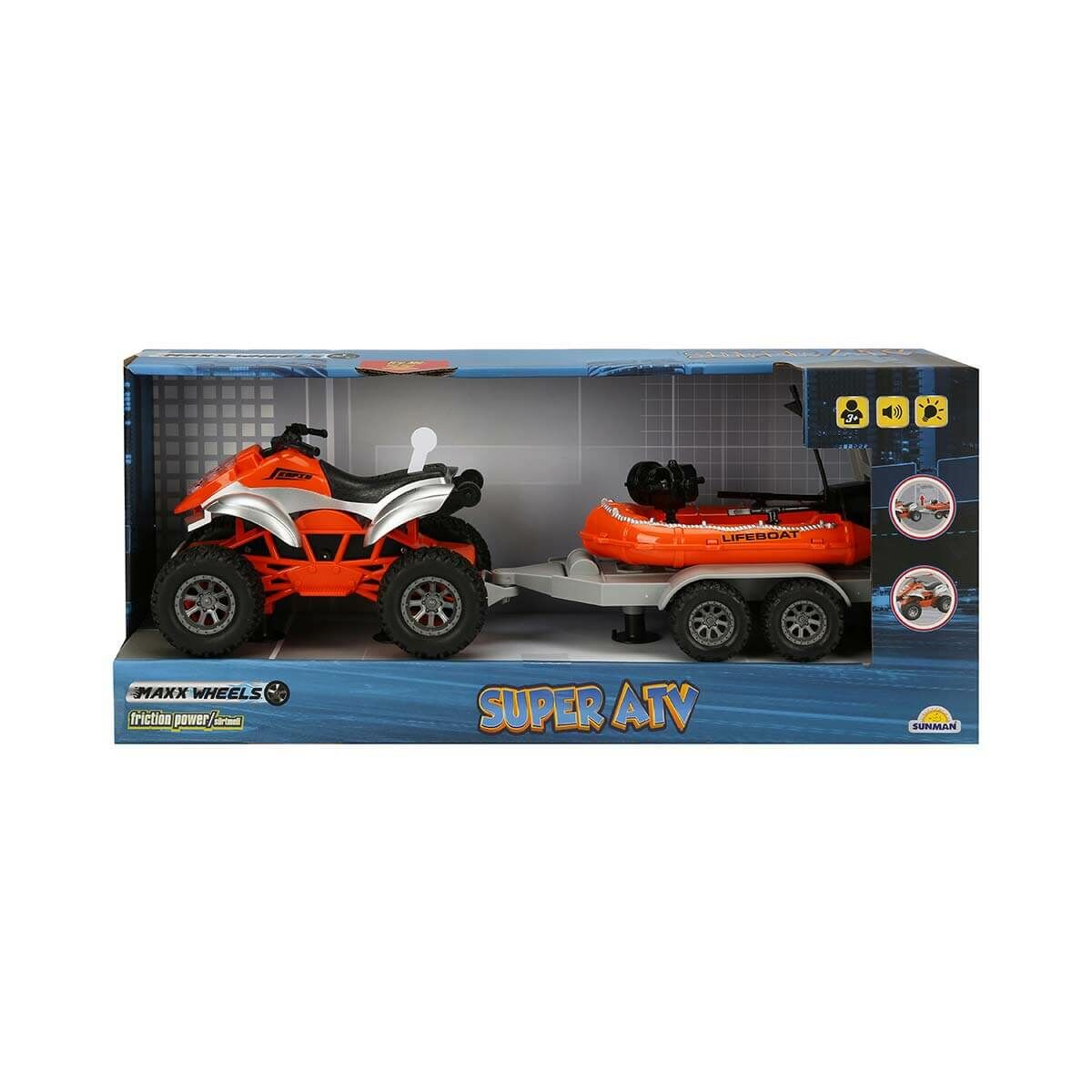 Maxx Wheels Süper Atv Sesli ve Işıklı Sürtmeli Araçlar 3406-Lifeboat