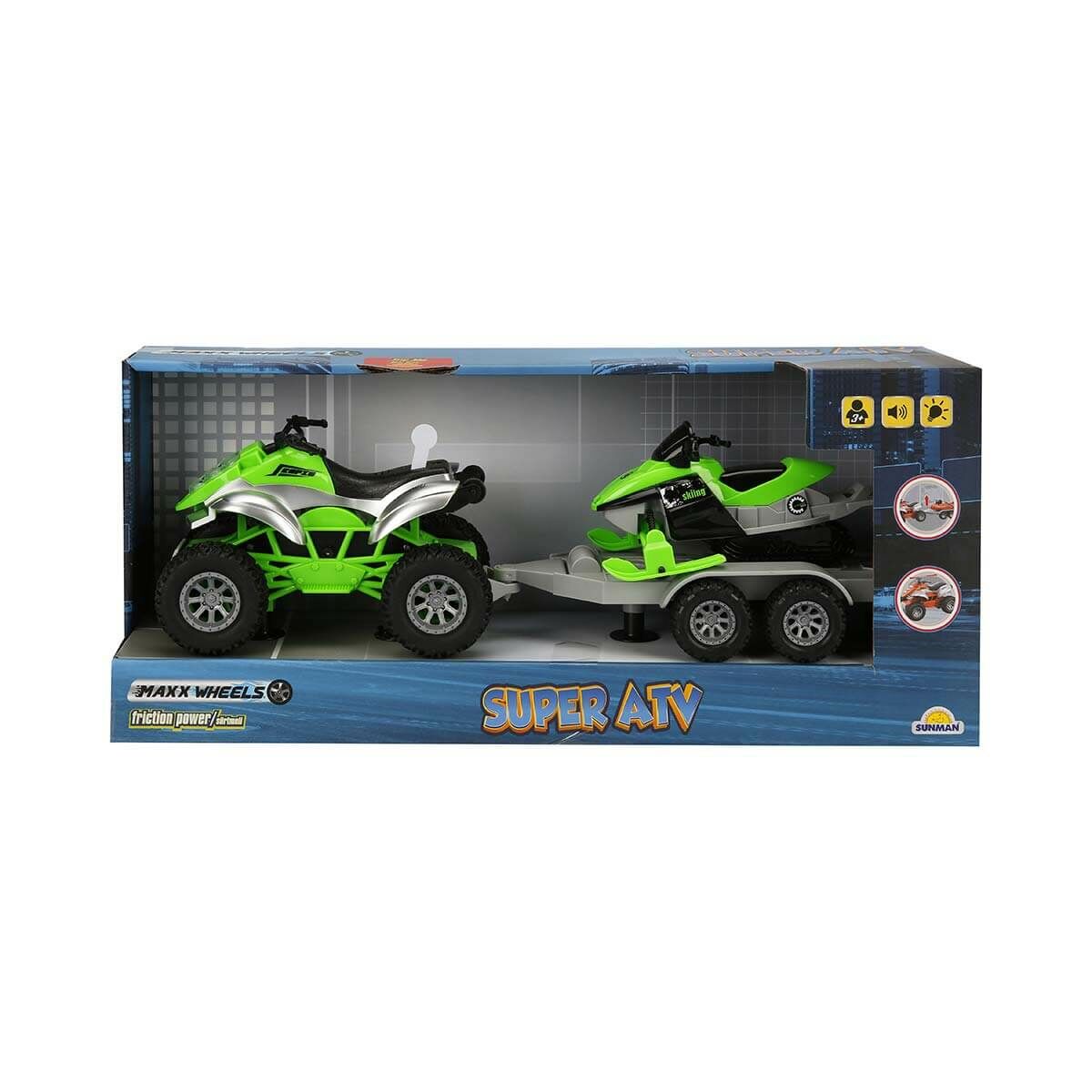 Maxx Wheels Süper Atv Sesli ve Işıklı Sürtmeli Araçlar 3406-Skiing