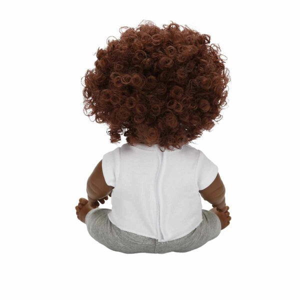 Dada Kıvırcık Saçlı Bebek 35 cm Gri Eşofman