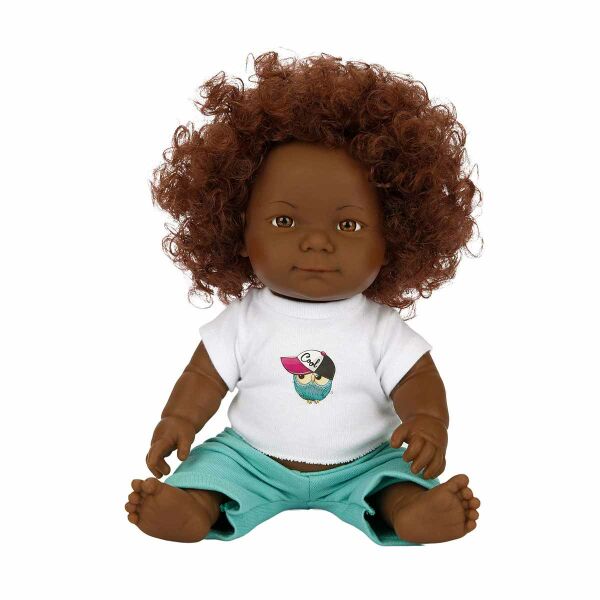 Dada Kıvırcık Saçlı Bebek 35 cm Yeşil Eşofman