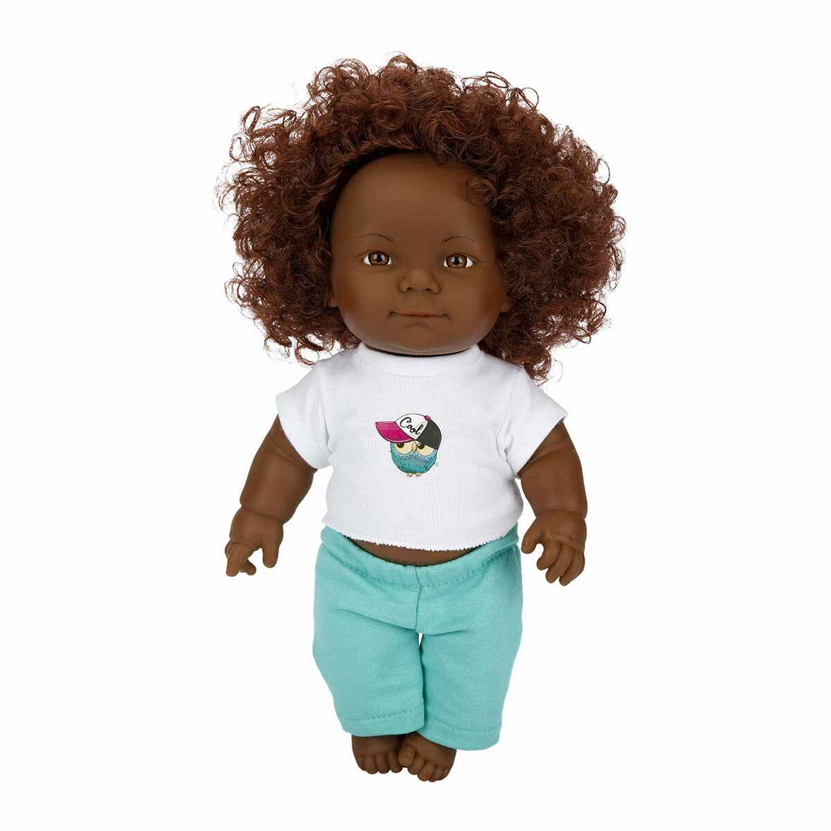 Dada Kıvırcık Saçlı Bebek 35 cm Yeşil Eşofman