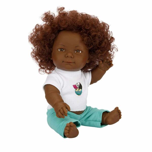 Dada Kıvırcık Saçlı Bebek 35 cm Yeşil Eşofman