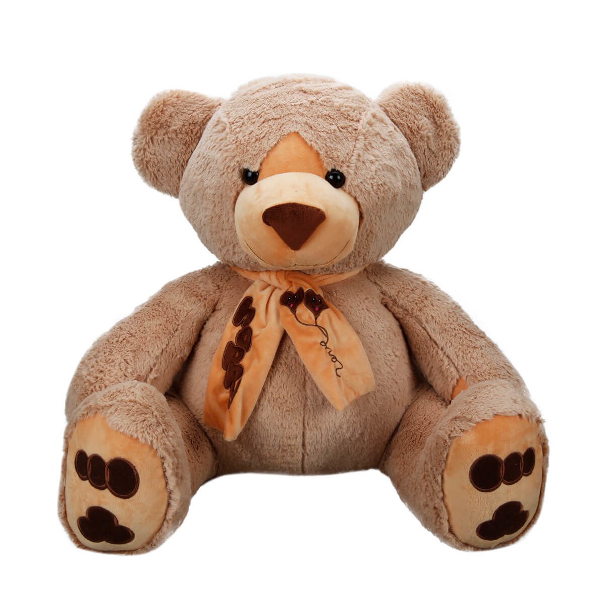 Oturan Atkılı Peluş Ayı 60 cm 8355-Krem