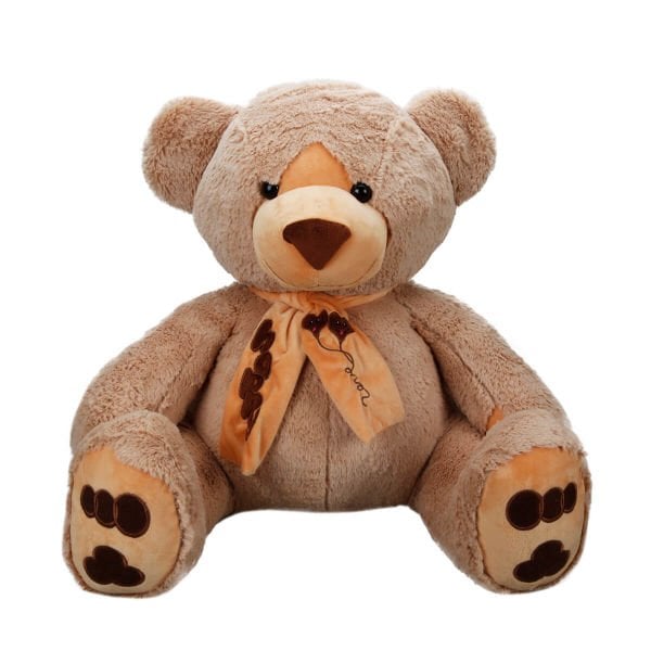 Oturan Atkılı Peluş Ayı 60 cm 8355-Krem