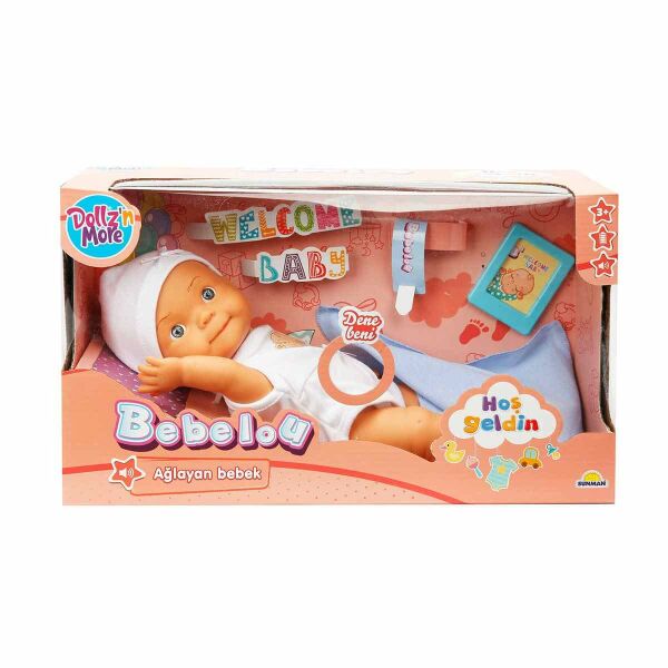 Bebelou Hoş Geldin Bebeği Sesli 30 cm. 30101-Mavi