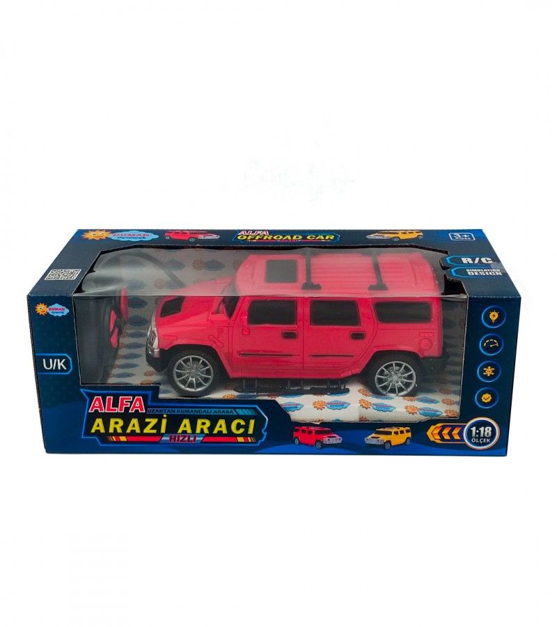 Duman 1:18 Uz. Kumandalı Şarjlı Hummer Araba dmn518- Kırmızı