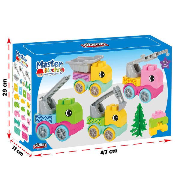Master Bloklar İnşaat Kamyonları Seti
