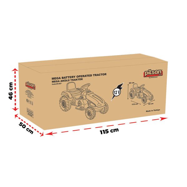 Mega Traktör 12V Akülü Yeşil (05-276)
