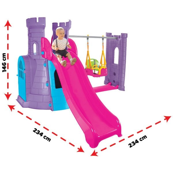 Kale Kaydırak Ve Salıncak Seti Eflatun (07-961)