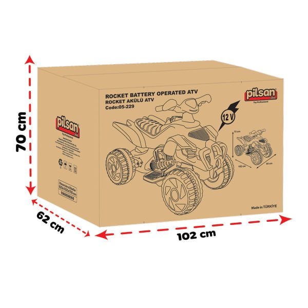 Rocket 12V Akülü ATV Mavi (05-229)