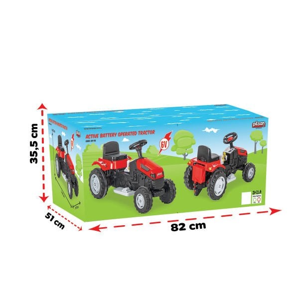 Active 6V Akülü Traktör Kırmızı