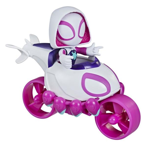 Spidey and His Amazing Friends Ghost-Spider Figür ve Moto-Helikopter