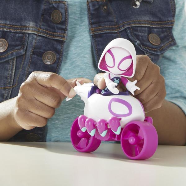 Spidey and His Amazing Friends Ghost-Spider Figür ve Moto-Helikopter