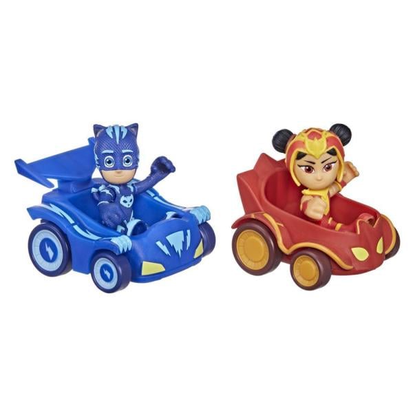 Pijamaskeliler İkili Figür ve Mini Araç - Kedi Çocuk vs Ejderha Kız