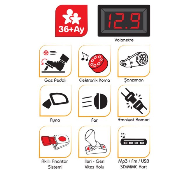 Tery Bery 12V Uzaktan Kumandalı Araba