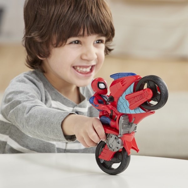 Marvel Super Hero Adventures - Spider-Man Mega Mini Figür ve Motosikleti