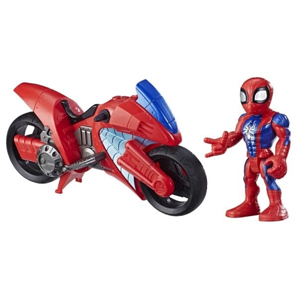 Marvel Super Hero Adventures - Spider-Man Mega Mini Figür ve Motosikleti